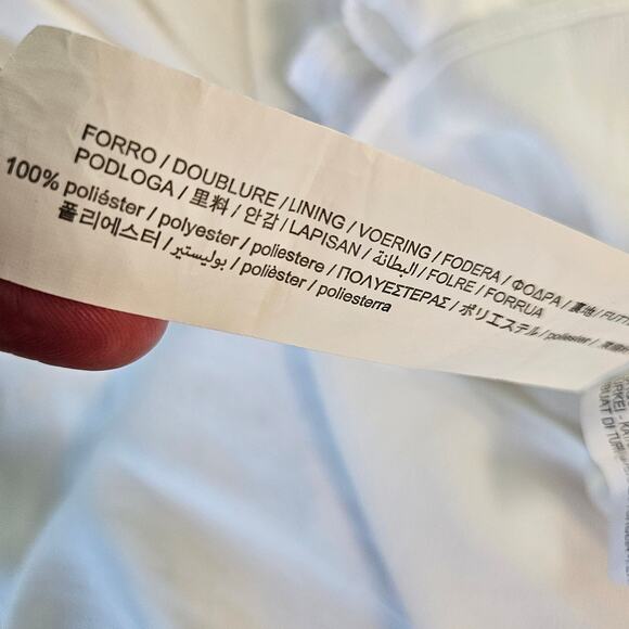 Zara White Mini Wrap Look Dress Sz Large - Picture 9 of 12